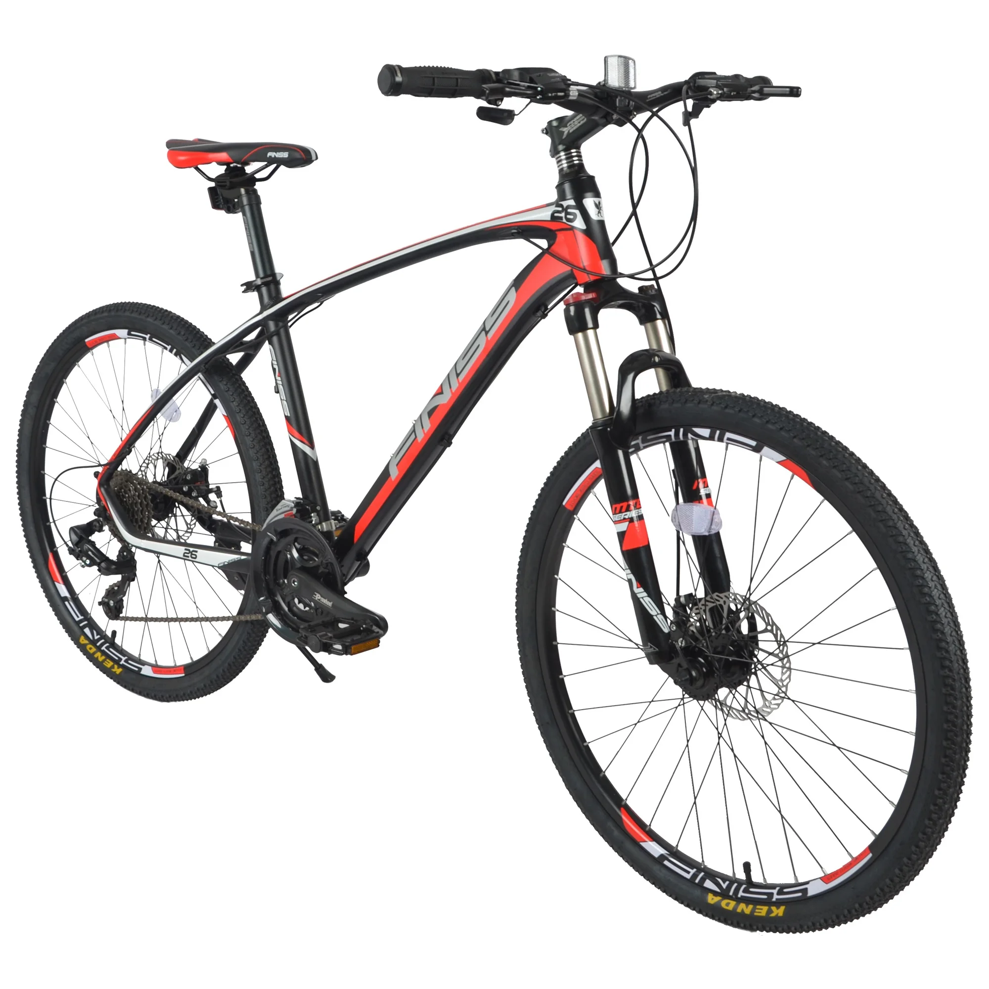 

26 inch 24speeds aluminum alloy frame, shimano shifter system, front and rear disk brake ,red color MTB for male and female