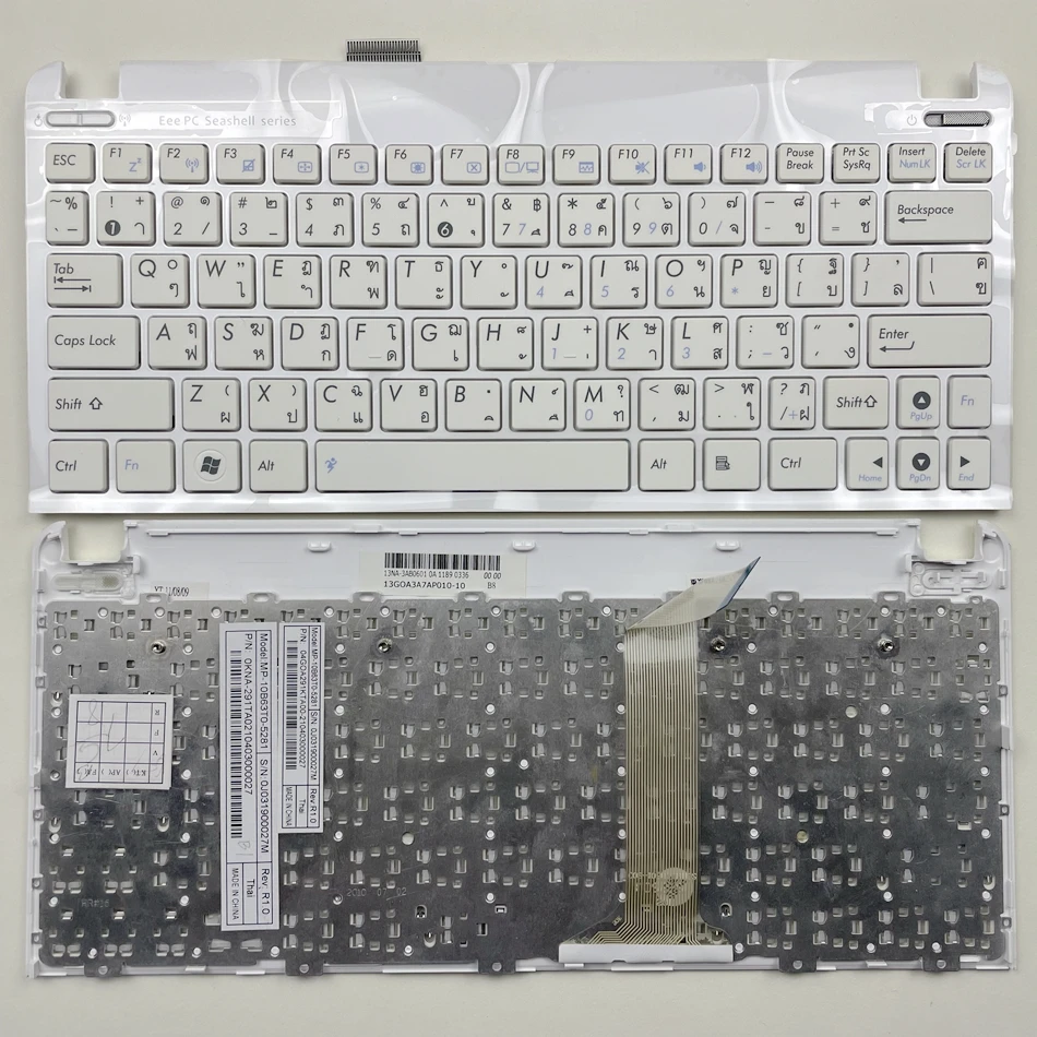Тайская клавиатура для Asus Eee PC 1015 1015B 1015BX 1015PW 1015CX 1015PD 1011 1015PX с белой рамкой
