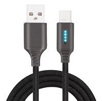 auto cut off fast charging cable mobile phone intelligent power off data chargering cable for android phone micro usb type c