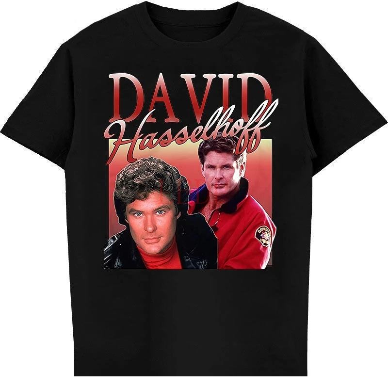 

David Hasselhoff T Shirt 90S Homage Mich Vintage Knight Rider Baywatch Night Cotton Men T Shirts Classical Top Tee Plus Size