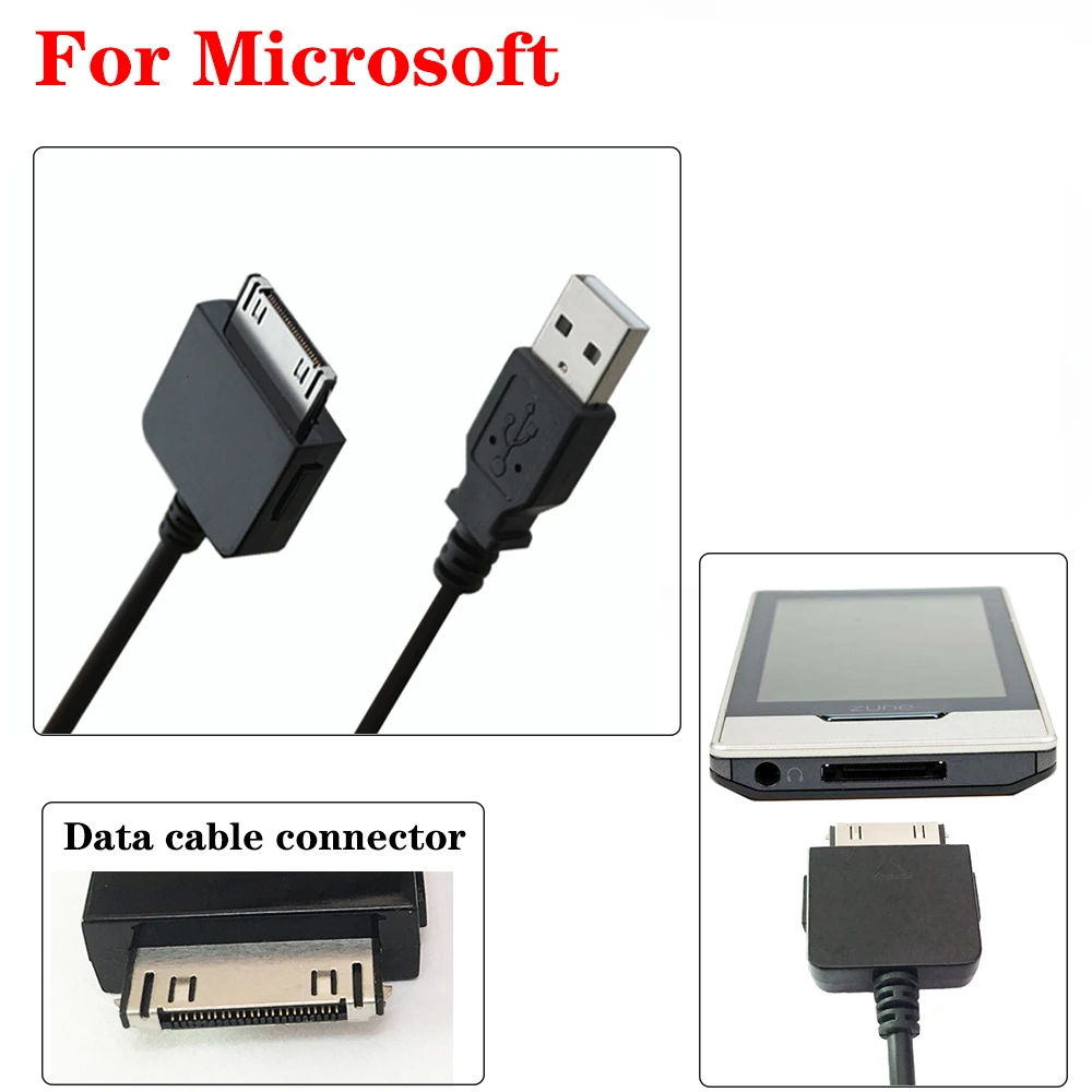 Microsoft Zune Zune2 ZuneHD reproductor MP3 MP4 Cable de carga de transferencia...