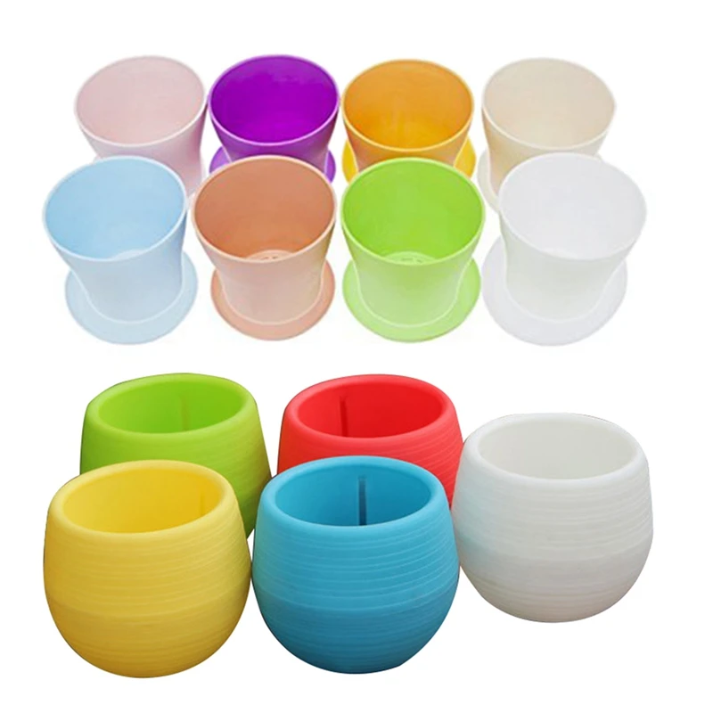 

13Pcs Plastic Plant Flower Succulents Pot Vase Container Boxes Garden Decor, 5Pcs 7X7cm & 8 Pcs 10X8.5X7cm
