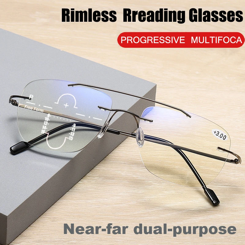 

Мужские очки для чтения с защитой от синего излучения, без оправы