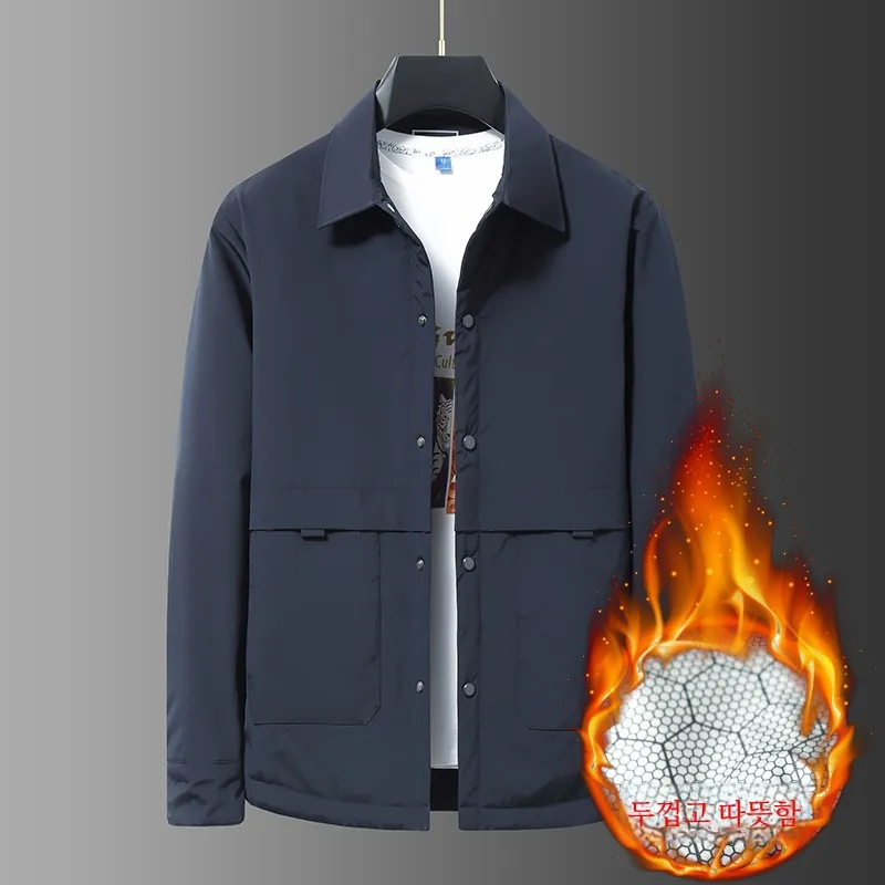 Осенне-зимнее стеганое мужское пальто больших размеров для делового отдыха