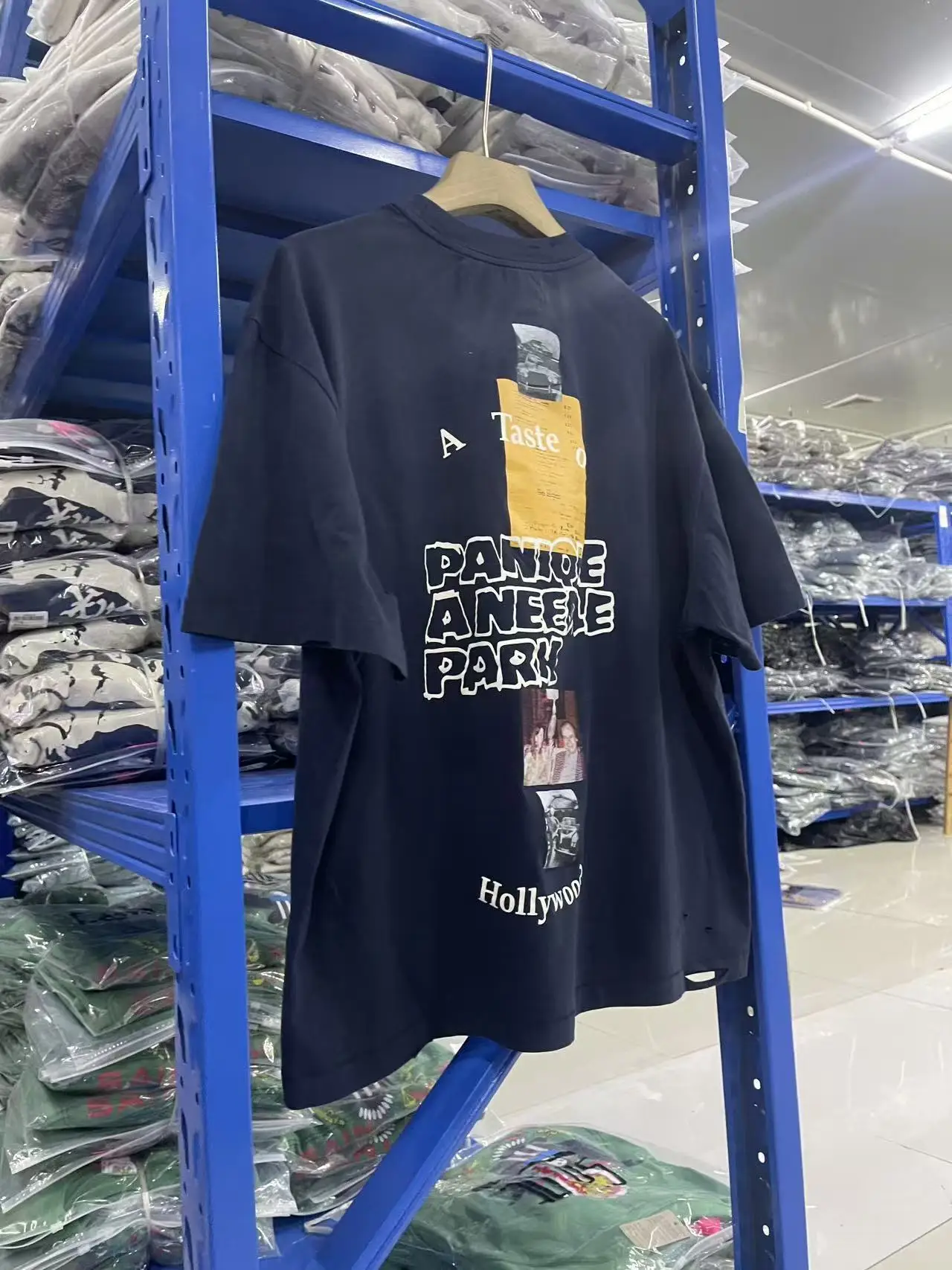 Фото FW26 Paly Hollywoo «PANIQVE ANEEDIE PRK» с принтом, потертые старые потертые винтажные хлопковые футболки с короткими рукавами для мужчин №5