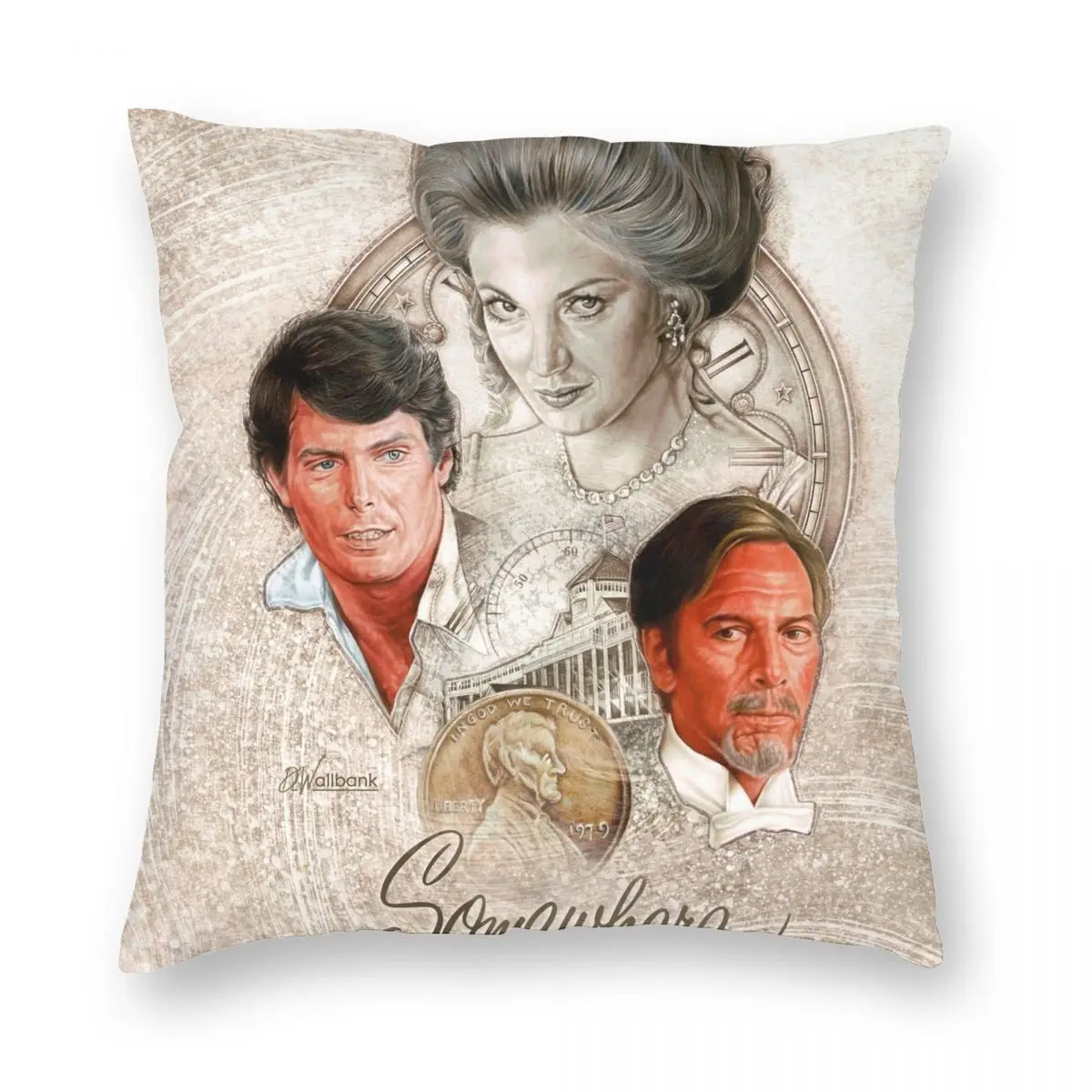 Чехол с квадратной подушкой чехол из полиэстера и льна бархатным узором