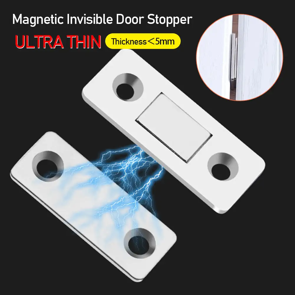 

Hidden Door Closer Invisible Magnetic Cabinet Catches Hidden Door Closer Non-punch Door Stop Door Catch Sliding Door Hardware