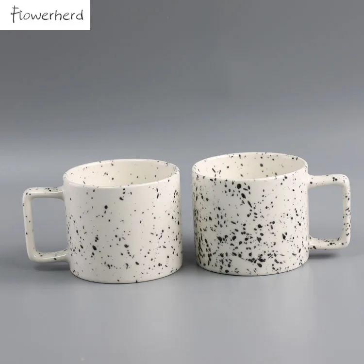 Керамическая кружка в горошек с большими чернилами кофейная чайная чашка посуда