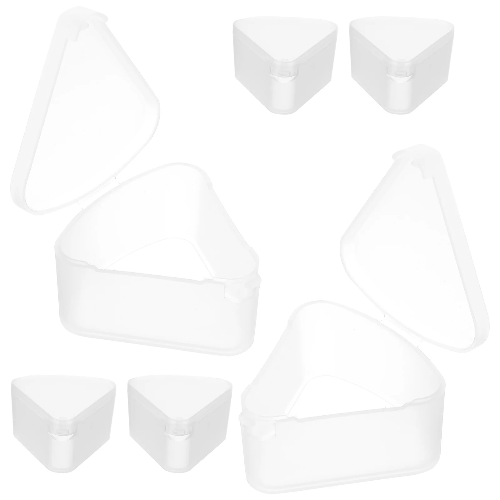 

6 Pcs Bracket Box Travel Makeup Sponge Plastic Powder Puff Holder Case Triangle