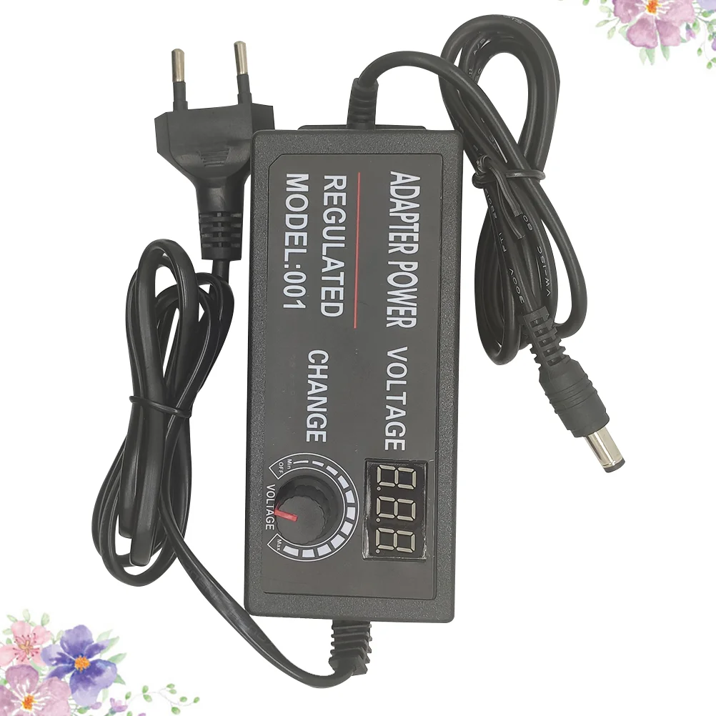 

Digital Screen Power Adapter 72W 9-24V 3A Adjustable Power Supply for Light Strip with EU Plug (Black)