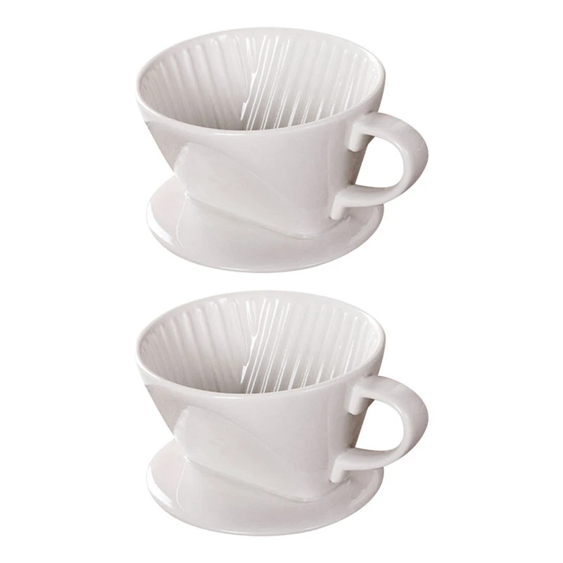 

2X Coffee Filtering Cup Practical Ceramic Coffee Filter Hand Brewed Coffee Drip Filter Funnel Durable Coffee Accessories