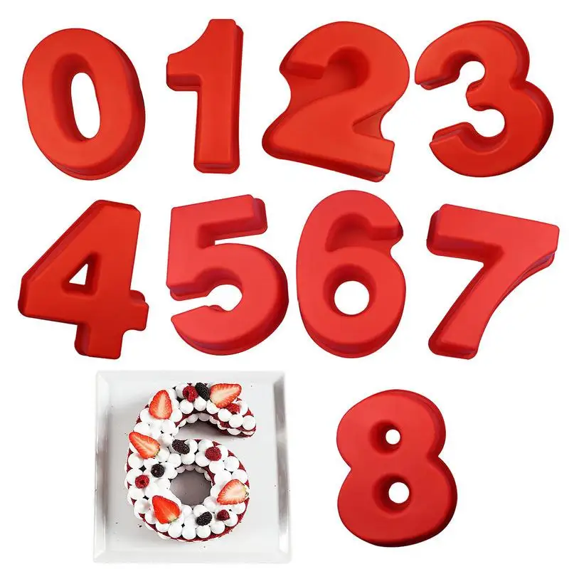 

Силиконовые 3D формы для выпечки в виде цифр, гибкие силиконовые 3D формы с сильным термостойким и легким депрессованием, форма «сделай сам» д...