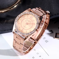 2022 new gold womens wristwatch luxury watch brand clock stainless steel strap diamond digital quartz wrist gift ladies watch