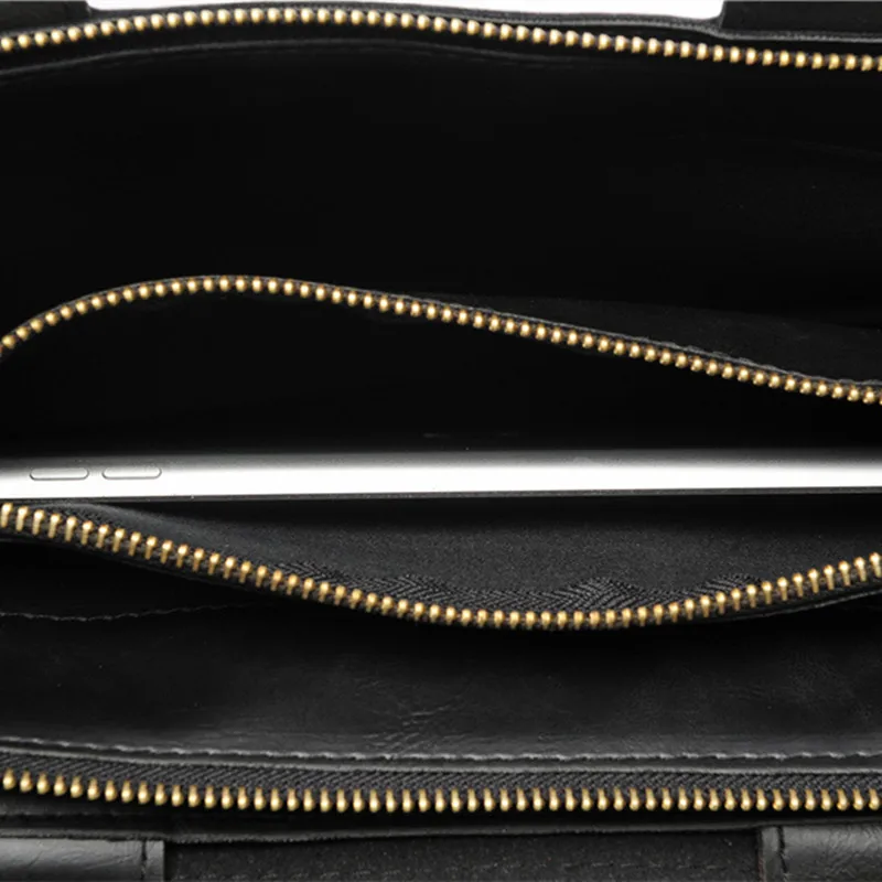 Fashion Portable Briefcase Hot Men Top-Handle Computer File Bags Men Shoulder Solid Pouch Leather Business Crossbody Handbag