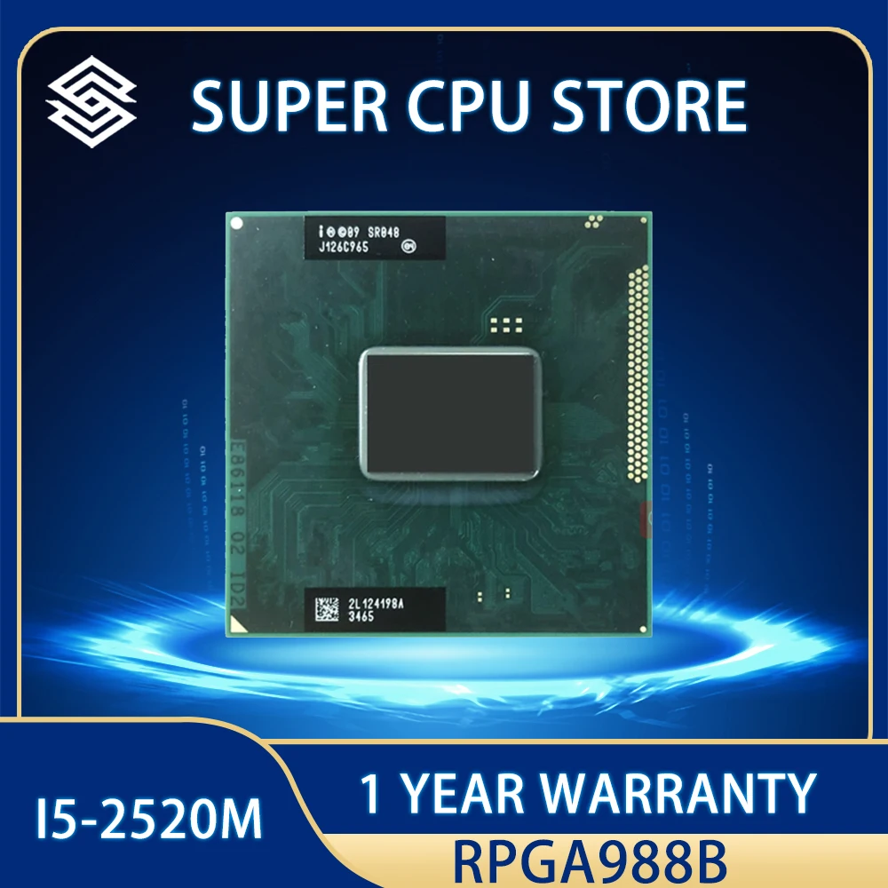 

Intel Core i5-2520M i5 2520M SR048 Processor 3M 35W Socket G2 2.5 GHz Dual-Core Quad-Thread CPU / rPGA988B