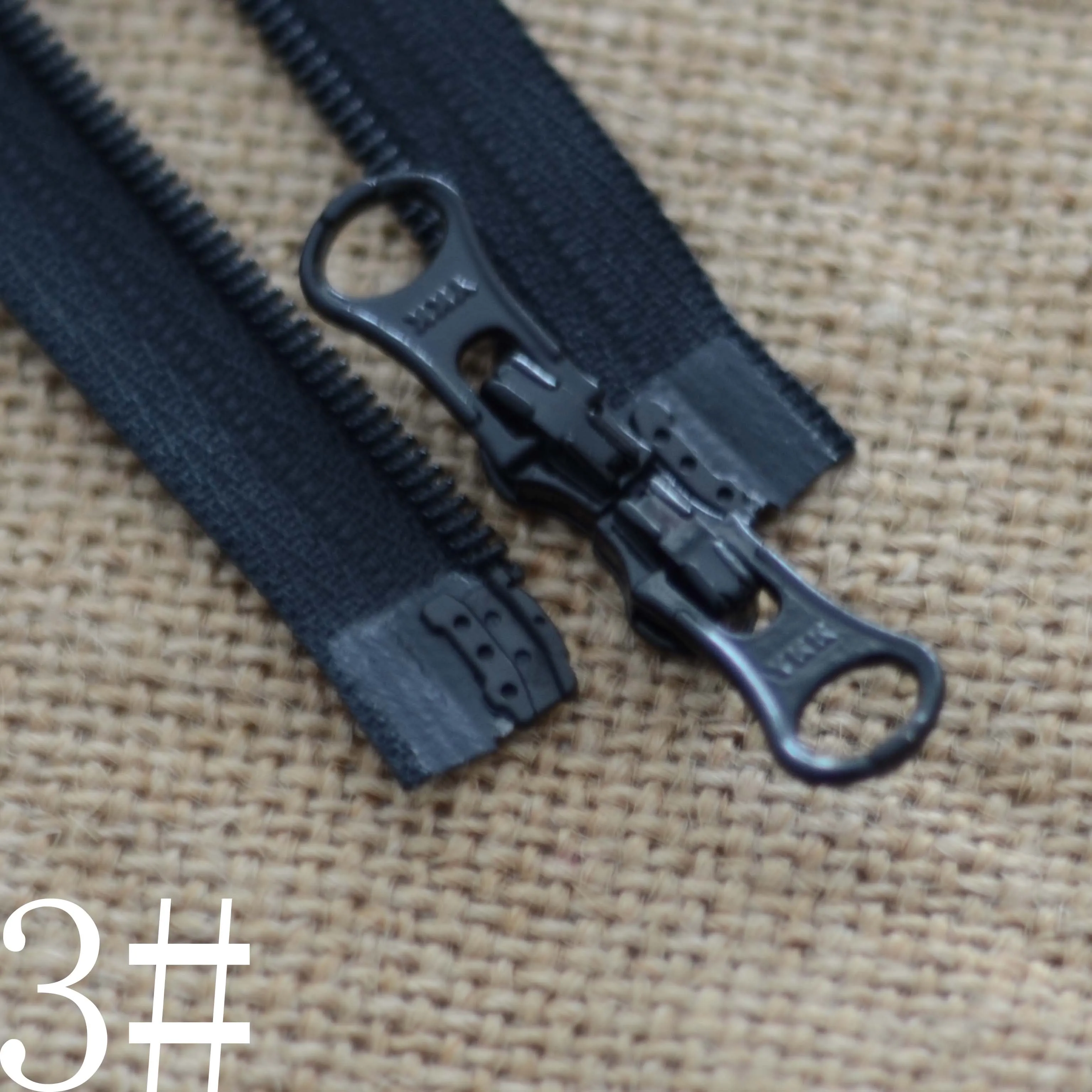 

YKK 3 # Nylon Double Black Zipper 60-120cm Nylon Clothing Accessories Zip