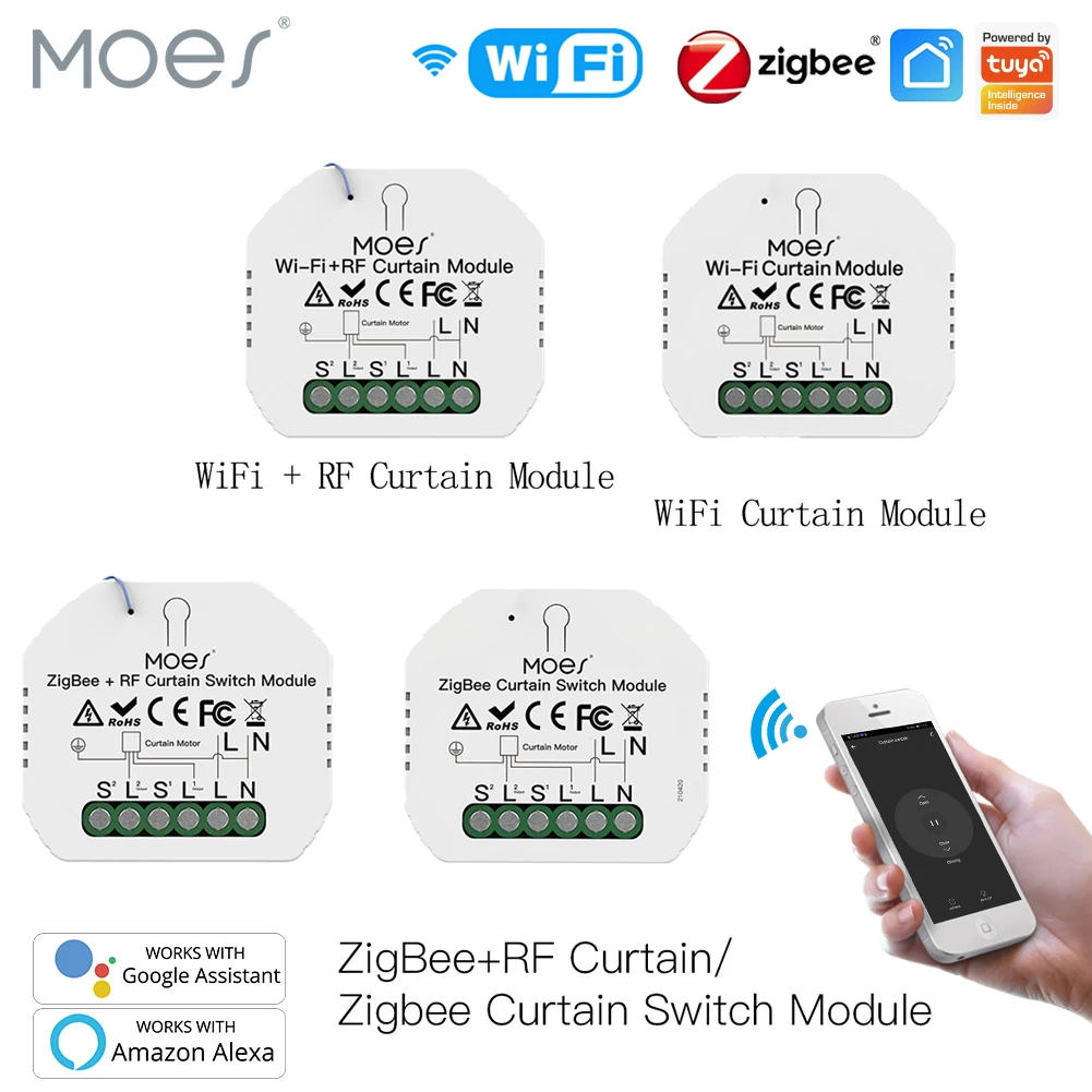 Moes Smart Zigbee/Wifi Modulo Interruttore Tenda Per Tende Smart Living App Telecomando Alexa Google Home Controllo Vocale