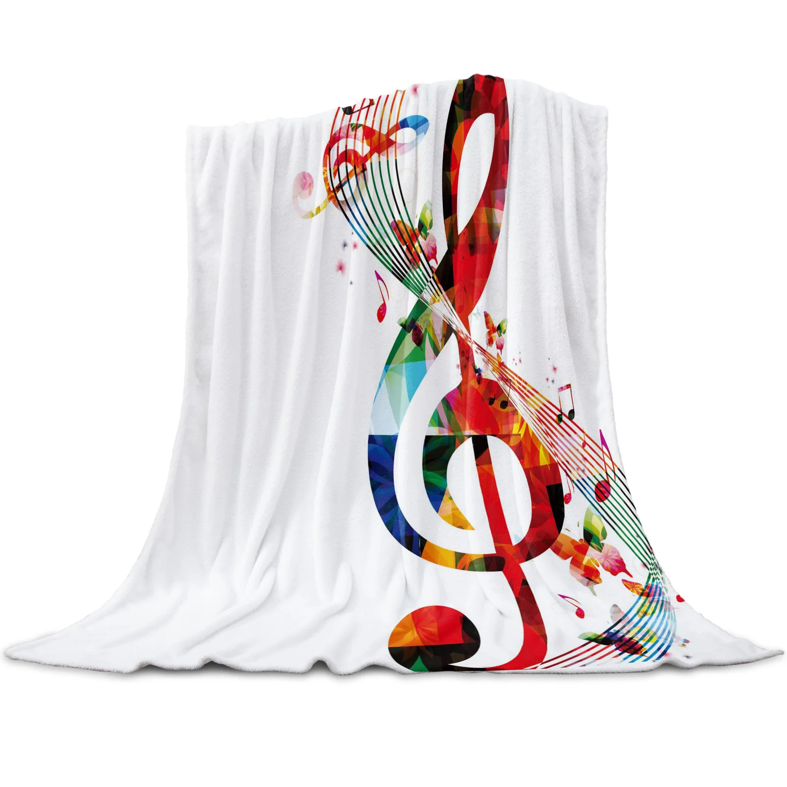 

Colorful Music Symbol Art Blanket Soft Throw Blankets Home Decor Bedroom Living Room Sofa Blankets for Traveling