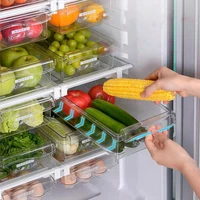plastic refrigerator manager storage box drawer transparent hanging refrigerator container for food beverage egg storage