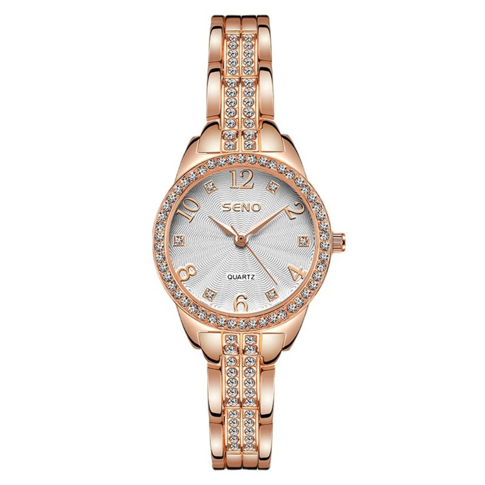 Hot Selling New Fashion Women's Quartz Watch Jewelry Buckle Atmosphere Elegant Diamond-encrusted Waterproof Watch