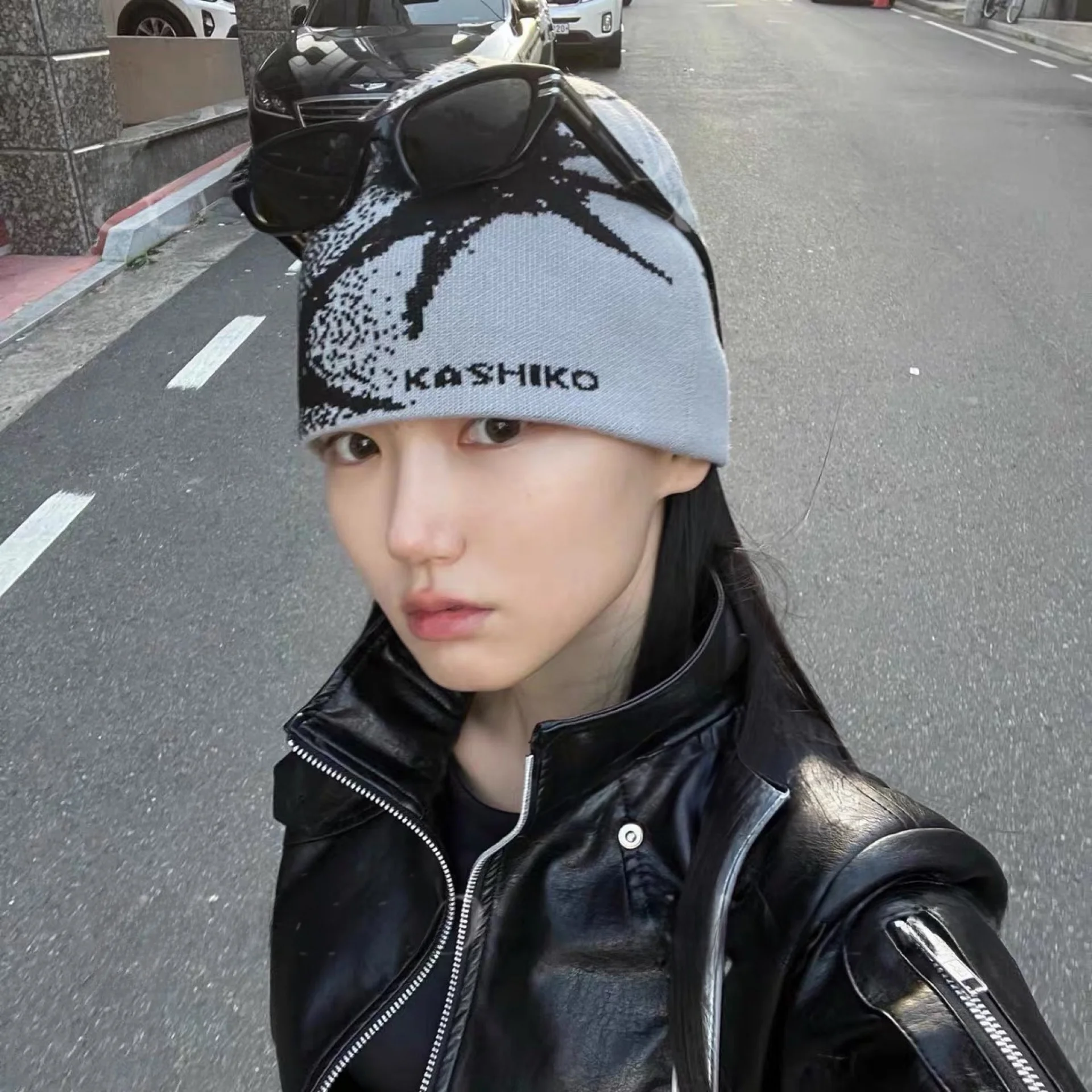 Новинка осени и зимы 2023 теплая шерстяная шапка с трендовым принтом Ins Word Ink Point