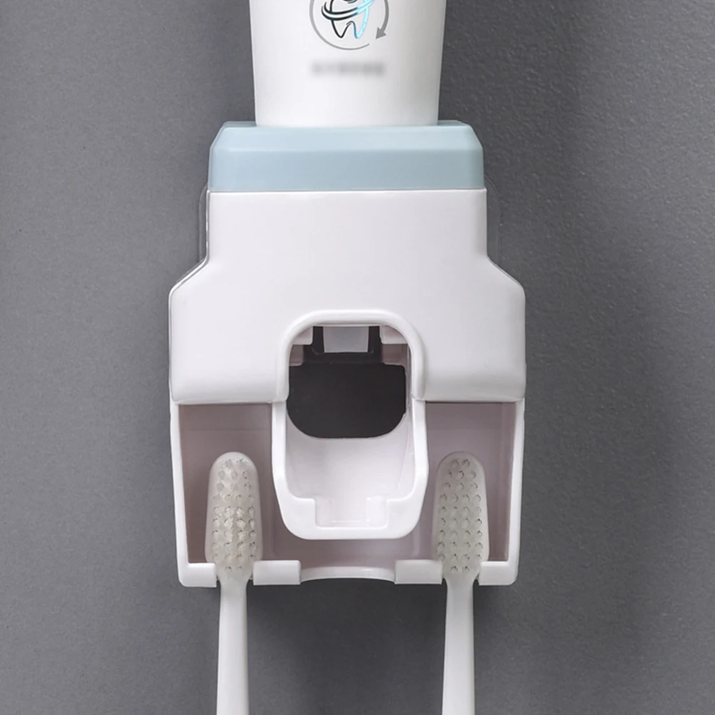 

4 Colord Plastic Wall Mounted Automatic Toothpaste Dispenser Holder Integrated Design Toothpaste Squeezer Family Bathroom Holder