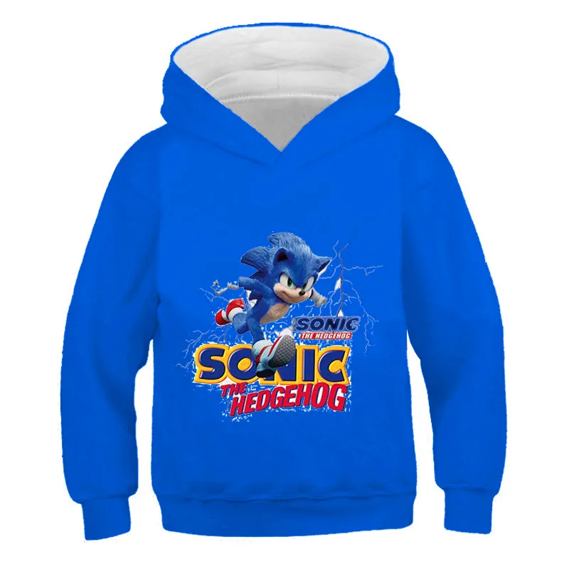 

Anime Super Sonic Print Hoodies Long Sleeves Cotton Pullover Children Boys Girls Kids Sweatshirts Clothes Top Kids Street Wear