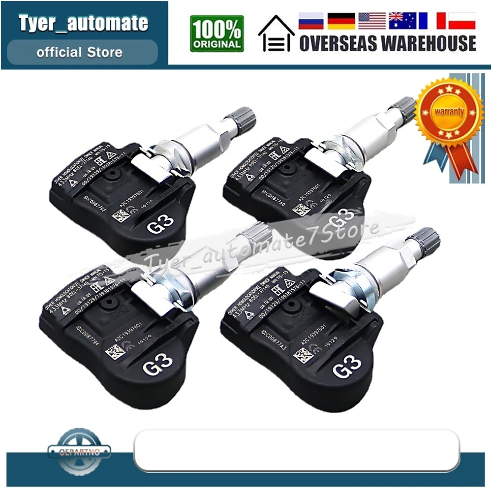 

4x TPMS для Mazda CX-30 3 (BP) 2019-2024 Датчик давления в шинах BDEL37140 BDEL-37-140 433 МГц