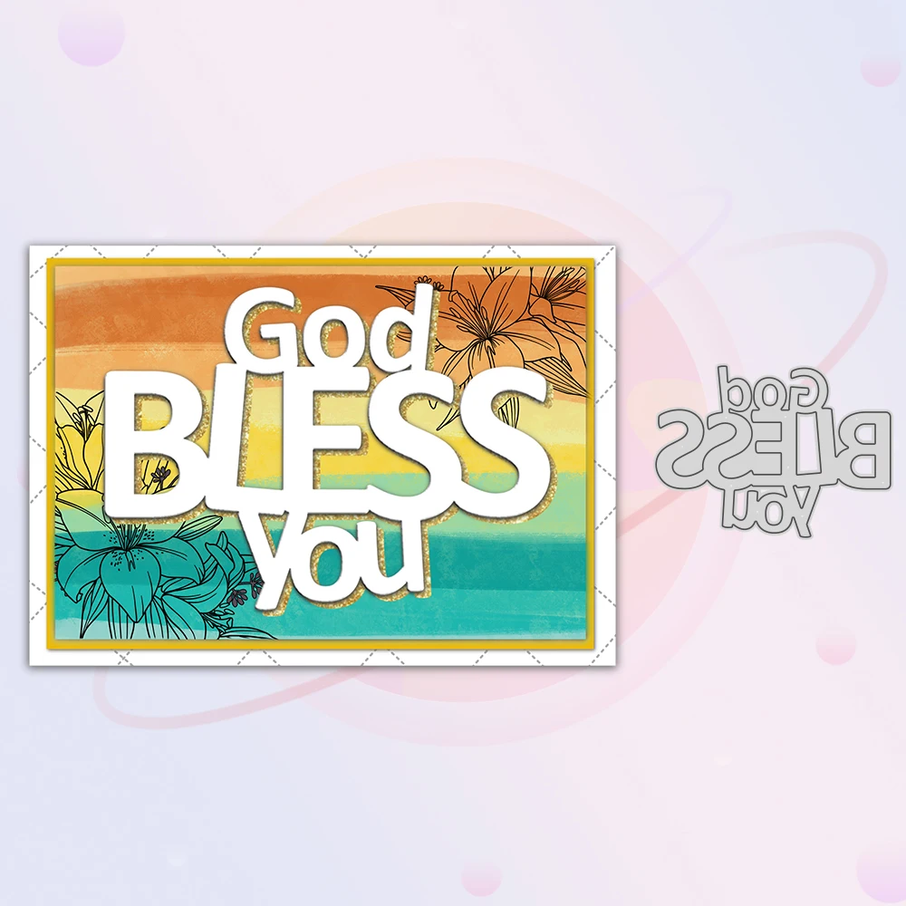 

God Bless To You Metal Cutting Dies Love Sereis DIY Scrapbook Cutting Dies Embossed Template Dies Cut For Best Wishes Gifts