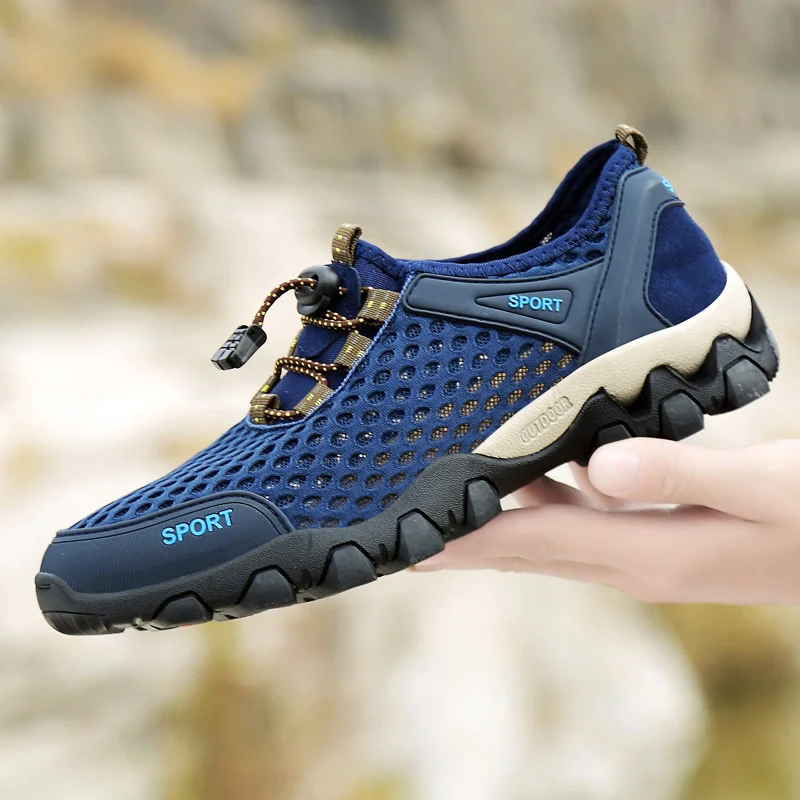 

Summer Men Sneakers New Non-slip Rubber Outdoor Mesh Casual Shoes Man Fashion Light Comfortable Breathable Sports Driving Shoes