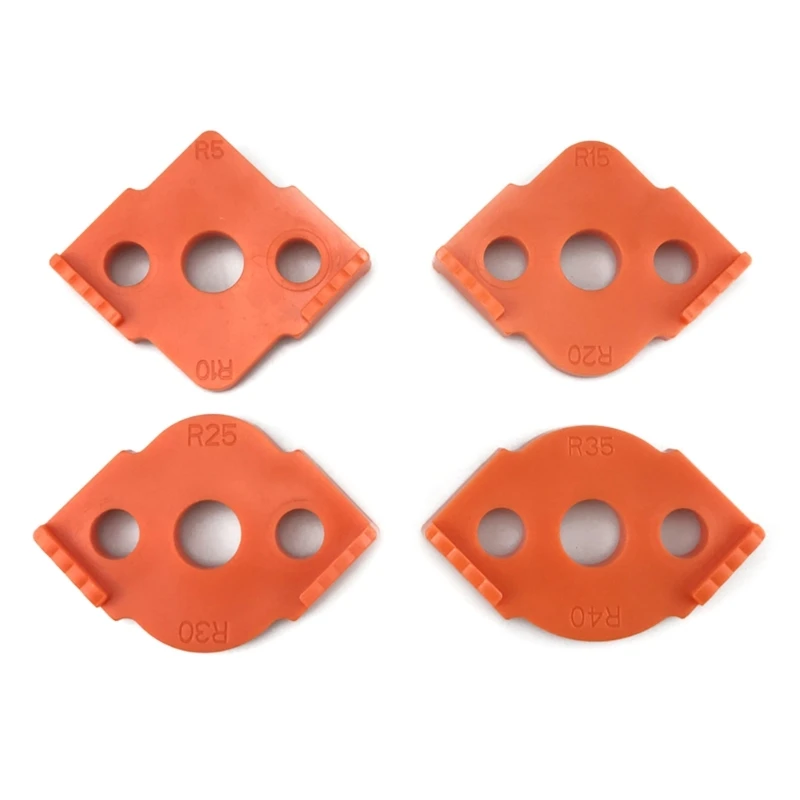 

4PCS Woodworking Templates Jig Tool Radius Corners Trimming Router Bit Radius Router for R5 R10 R-15 R20 R-25 R30 35 R40
