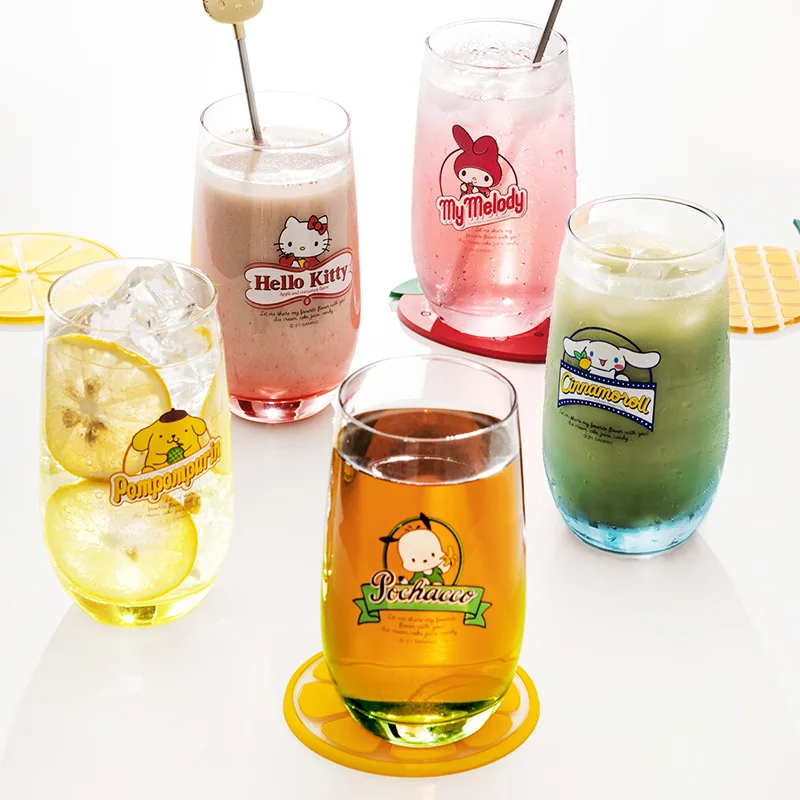 

Sanrio кавайная стеклянная чашка мультяшная Милая натриевая кальция Hellokitty Cinnamoroll различные большой емкости чашка для молока стакан для напитков