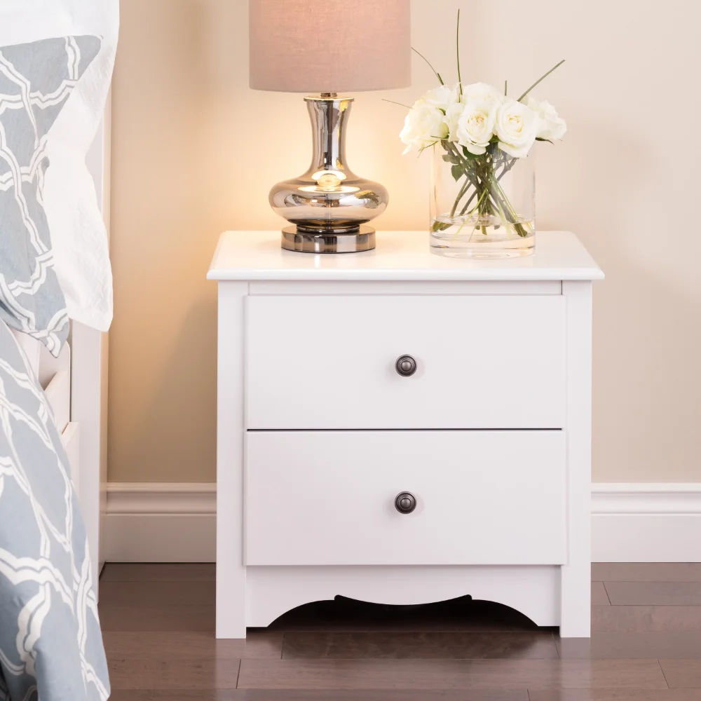 

OIMG Monterey 2 Drawer Bedroom Nightstand, White