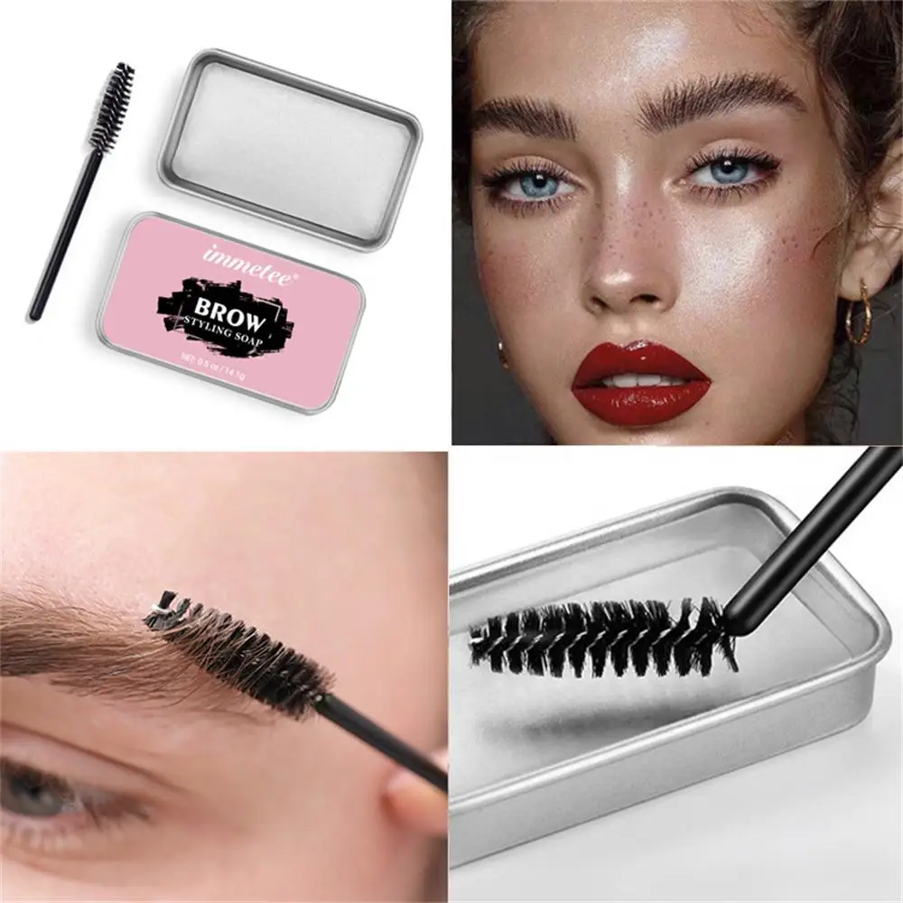 

1pc Eyebrow Styling Gel Natural Three-dimensional Brows Styling Wax Soap Makeup Waterproof Easy To Wear Eyebrow Cream Cosmetic