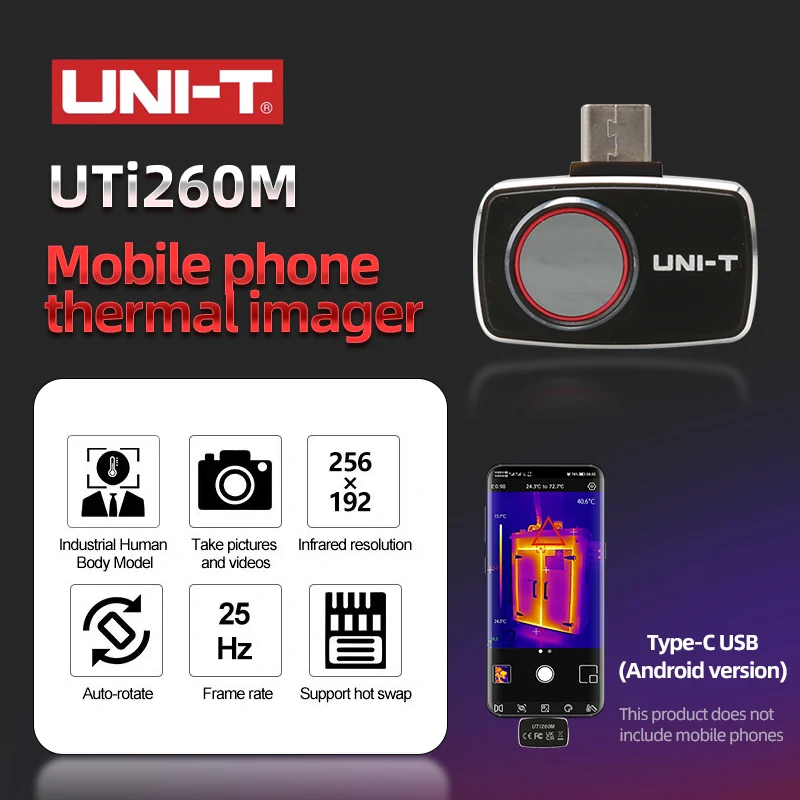 

UNI-T Thermal Imager For Smart Phone UTI260M UTI256M 256x192 Pixel Thermographic Camera Thermal Camera PCB Circuit Failure Test