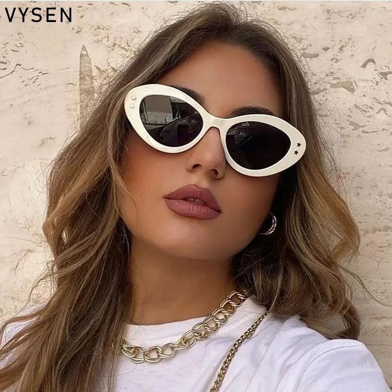 Модные сексуальные женские солнцезащитные очки кошачий глаз 2024 роскошные