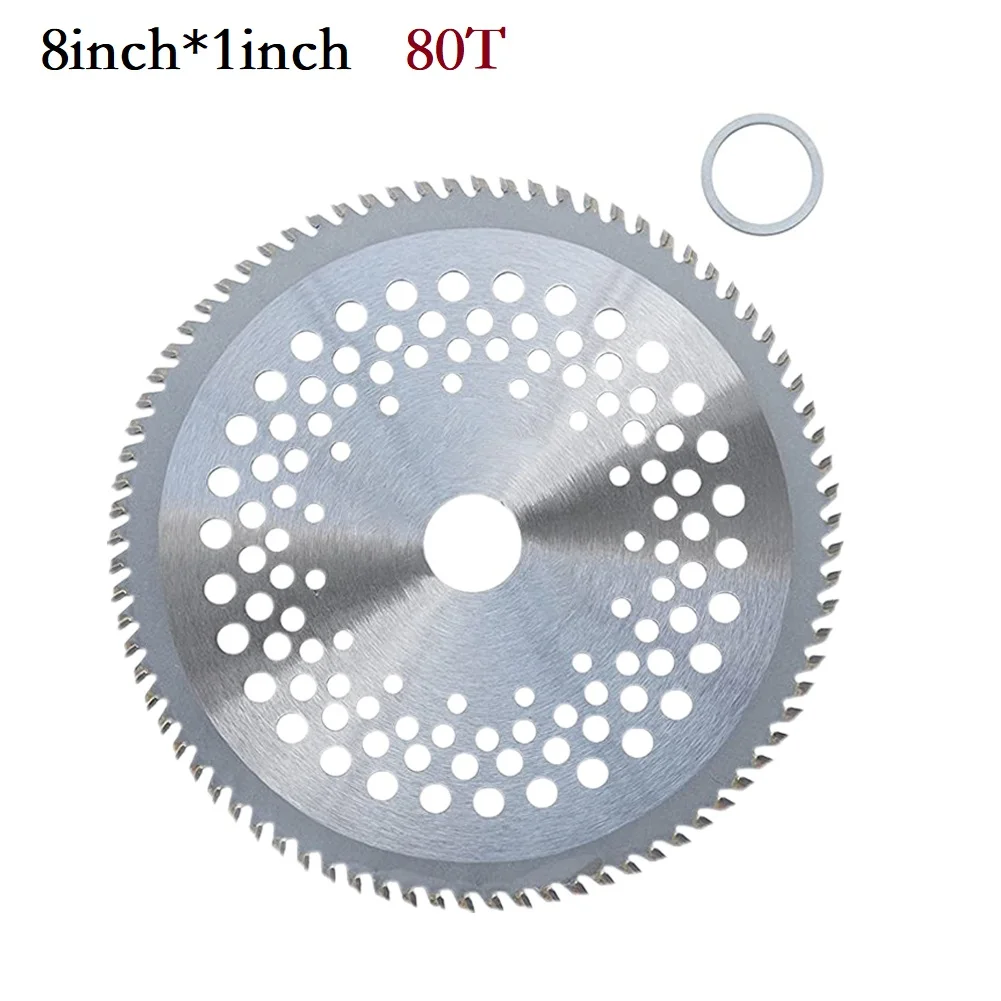 

8 Inch 80T Brush Cutter Blade Tree Trimmer Saw Blade Carbide Lawn Mower Cutter Replacement Circular Saw Blade For Cutting Grass