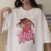 harajuku vintage womens t shirt streetwear tops short sleeve cotton ratz anime letter print tshirts kawaii oversized t shirt
