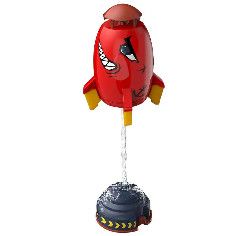 

360-degree Rotation Flying Sprinkler Toy Rocket Shape Jet Wiggle Splashing Toys Great Birthday Gift for Kids Outdoor Playing