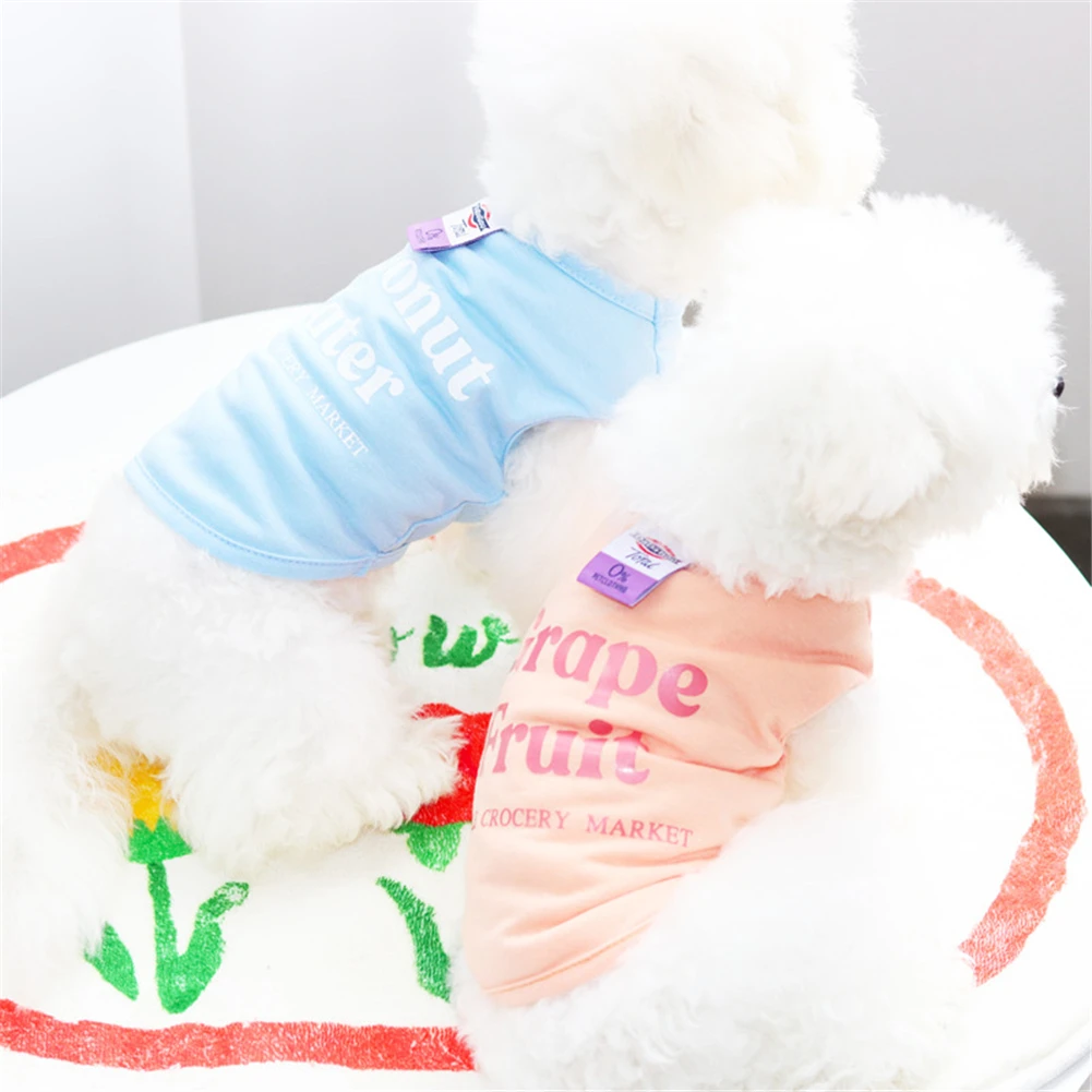 Новая модная одежда для собак с буквенным принтом футболка маленьких летняя