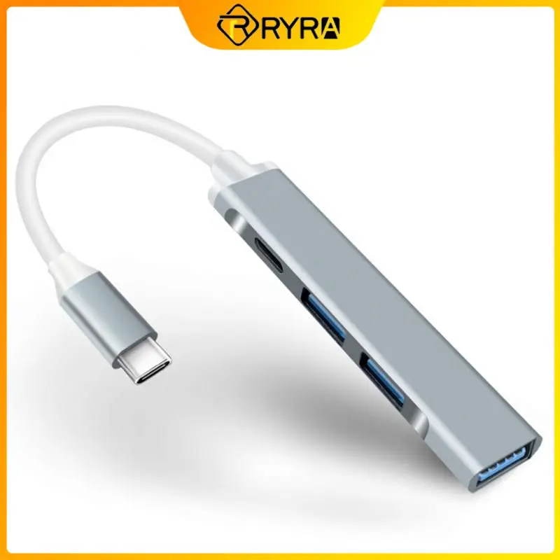 

RYRA Aluminum Alloy 4-port Type-C Hub USB 3.0 Docking Station Splitter HUBMultiple Extender For Tablet Laptop PC TV