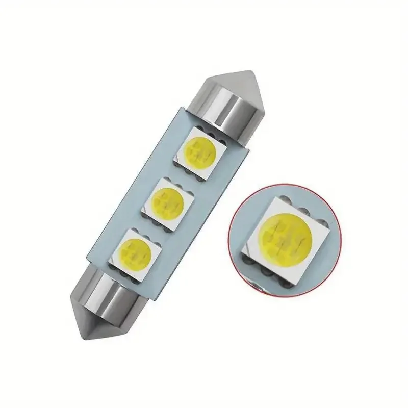 Фото 500 шт. белых потолочных светодиодных ламп C5W C10W 5050 3SMD 31/36/39/41 мм DC12V для автомобиля: подсветка номерного знака, купольные, для дверей, для чтения, для салона №4