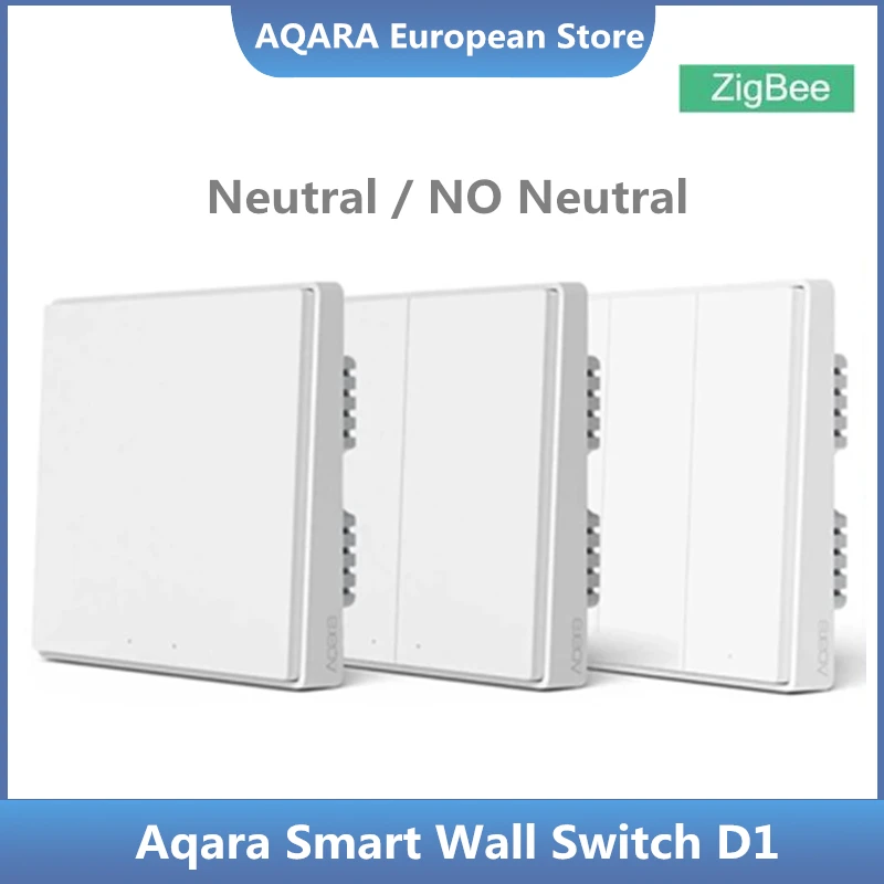 Умный настенный выключатель Aqara D1 ZigBee беспроводной для умного дома с нулевой