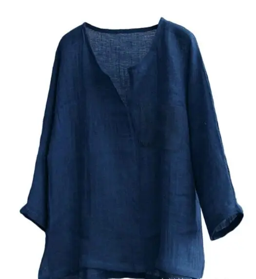 

Hot Sale Summer Men's Solid Color Mid-Sleeve Cotton Linen Loose T-Shirt ABD374