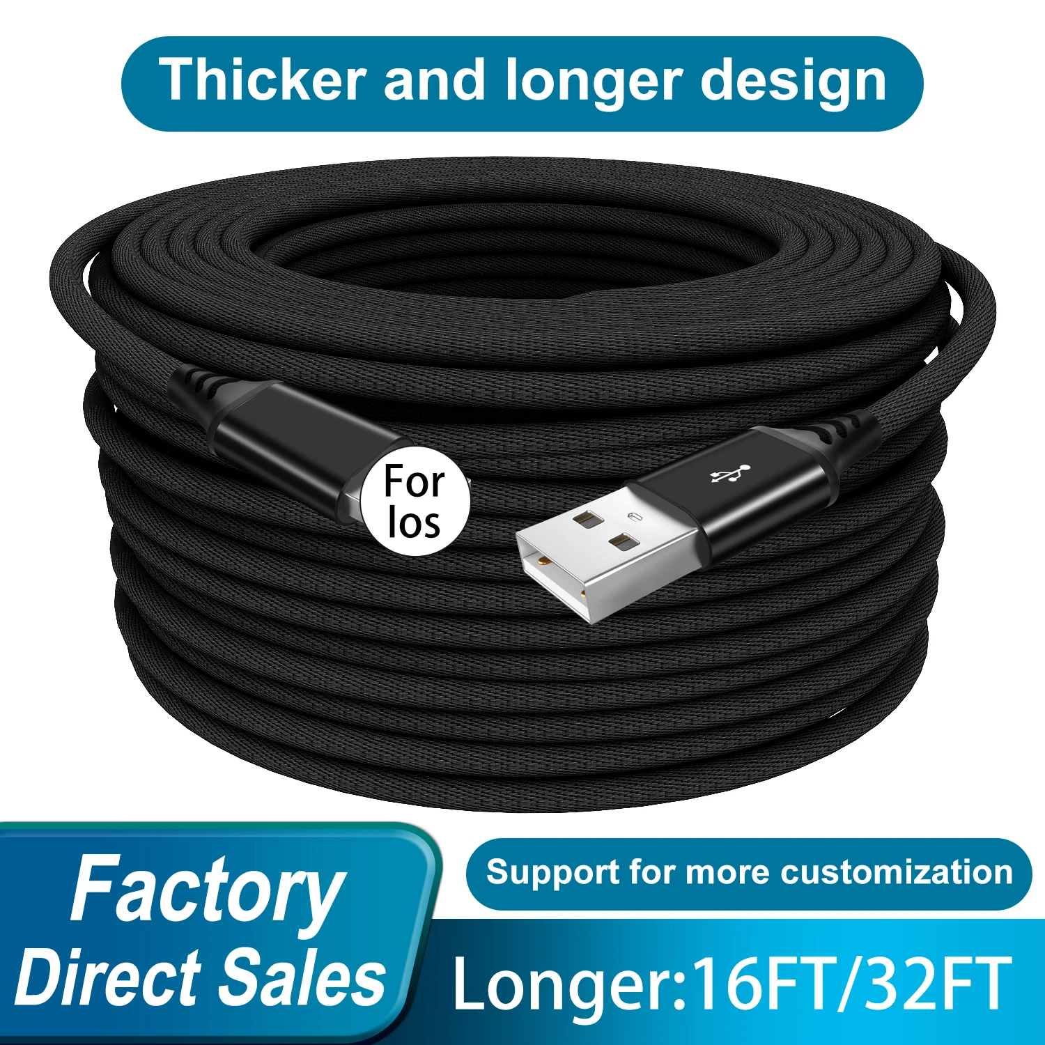 

Usb-кабель с нейлоновой оплеткой для iPhone, длинный зарядный кабель для iPhone 13, 12, 11X, XR, XS Max, 6, 6s, 7, 8 Plus, быстрая зарядка iPad