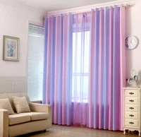 modern curtains for girl bedroom living room gradient purple colorful thick jacquard pink window panel stripe print 02