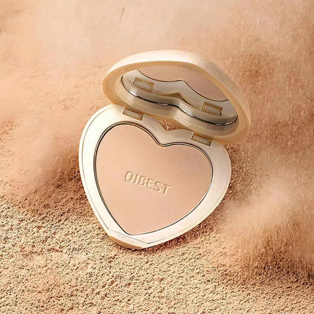

Натуральная пудра для лица с полным покрытием сердец, 4 цвета, компактная пудра для длительного лица, водонепроницаемая прессованная пудра, ...
