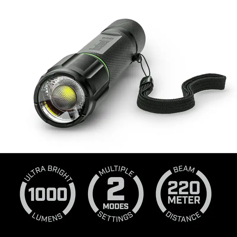 

Lumen Rechargeable Focusing LED Flashlight - Green & Black