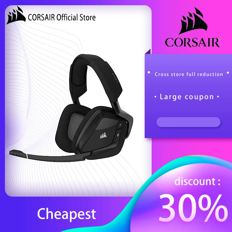 

Corsair Void RGB Elite Wireless Premium Gaming Headset with 7.1 Surround Sound - Discord Certified - Works with PC, PS5 and PS4