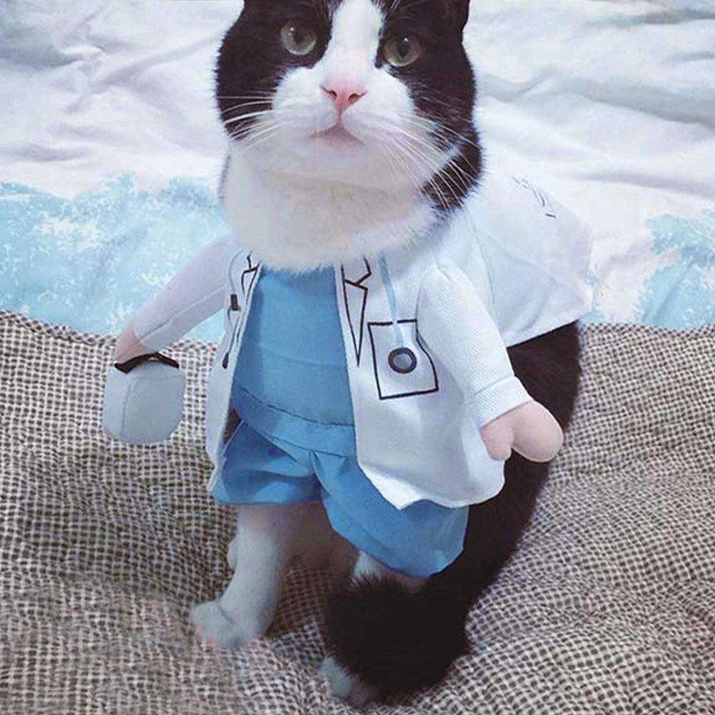 

Pet Halloween Costume Funny Dog Cat Doctor Costume Pet Doctor Clothing Funny Cosplay Clothes Dress Apparel Outfit Uniform